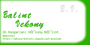 balint vekony business card